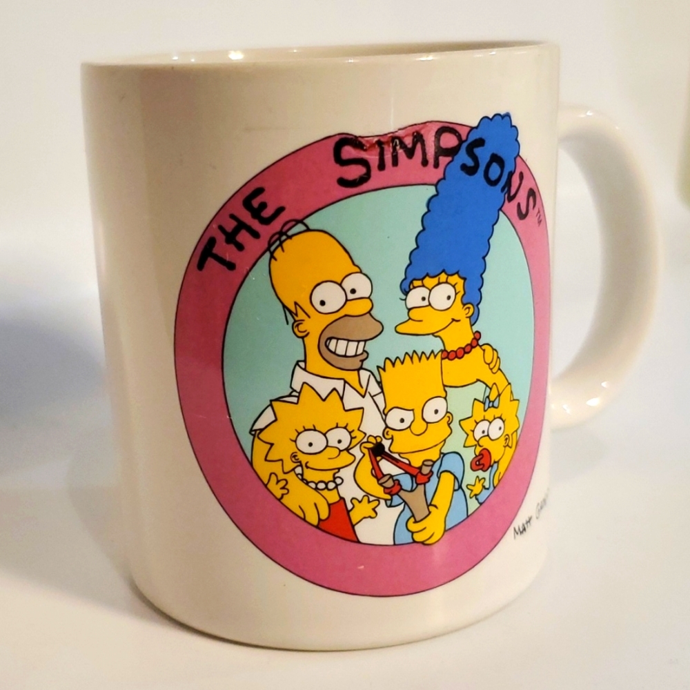 Homer Bart ceramic Coffee mug One of The Bunch Vintage 1990 Simpsons 20th Fox